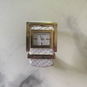 Michael Kors White Leather Band Watch Women’s